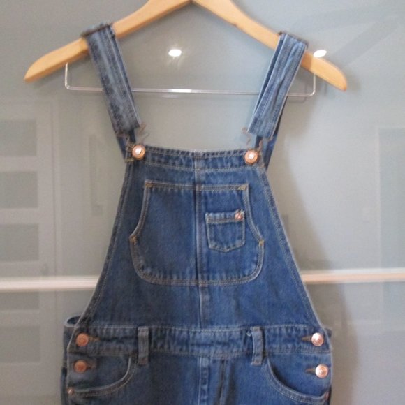 JORDACHE GIRL'S JUNIOR BIB BLUE JEAN OVERALLS - Picture 2 of 7